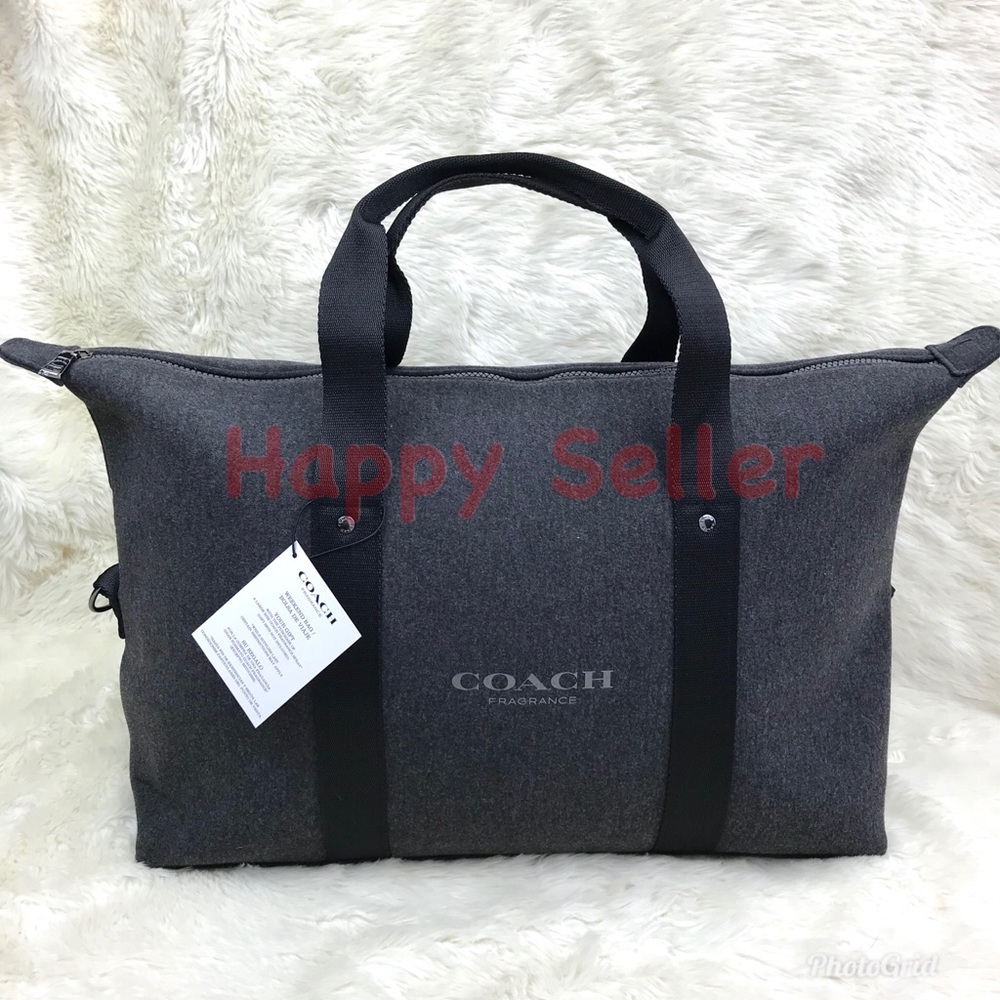 Coach Duffle Bag Gray Carryon Weekender Travel Designer Duffel Parfums Gym Bag - Picture 4 of 8